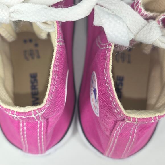 CONVERSE INFANT CHUCK TAYLOR HIGH-TOPS – PINK CANVAS – SIZE US 8 – CLASSIC STYLE - Picture 6 of 8